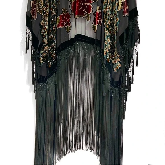 Hand crafted Boho Peacock Tassel Fringe Kimono - Picture 12 of 14